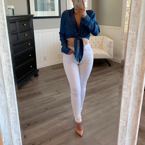 Chambray Tie Top - Picture 3 of 7